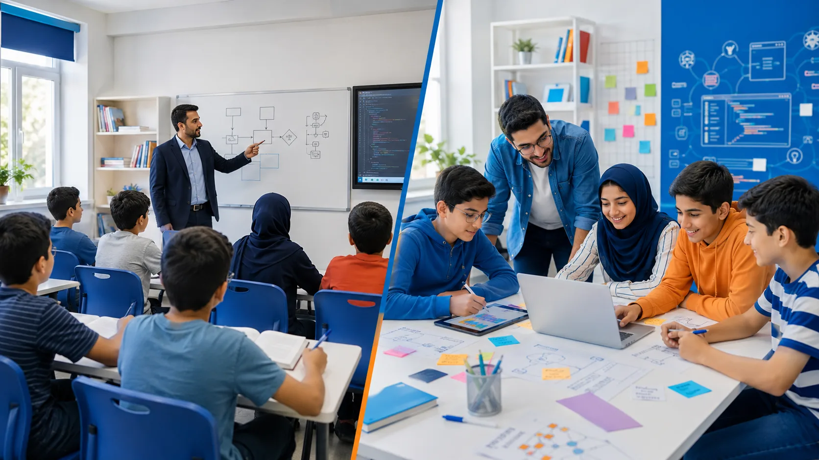 مقایسه کلاس معکوس و کلاس سنتی در آکادمی یاسان
